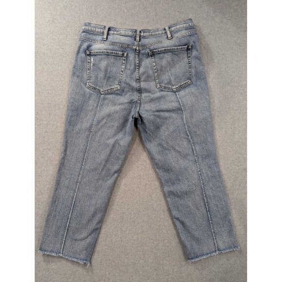 Silver Jeans Co Frisco Straight Crop Jeans Womens 16 Blue Distressed Raw Hem - Picture 8 of 13